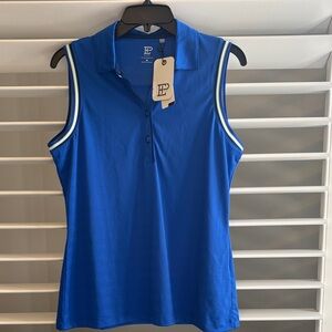 NWT EP NY Contrast Trim Liberty Women's SL Golf Polo; Sz: M